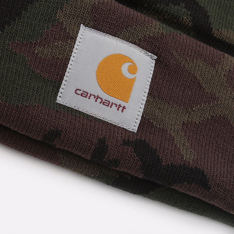  зеленая шапка Carhartt WIP Camo Evergreen Beanie I026825-camo/green - цена, описание, фото 2